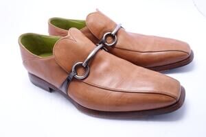 Oliver Sweeney Snaffle Shoes Mens Size 8 Brown Leather Monk Strap Made In Italy